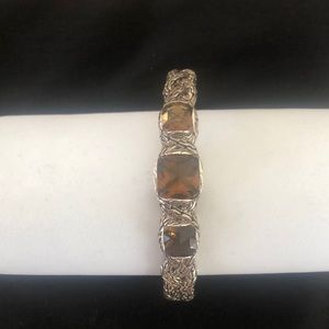 John Hardy and amber, hinged bracelet